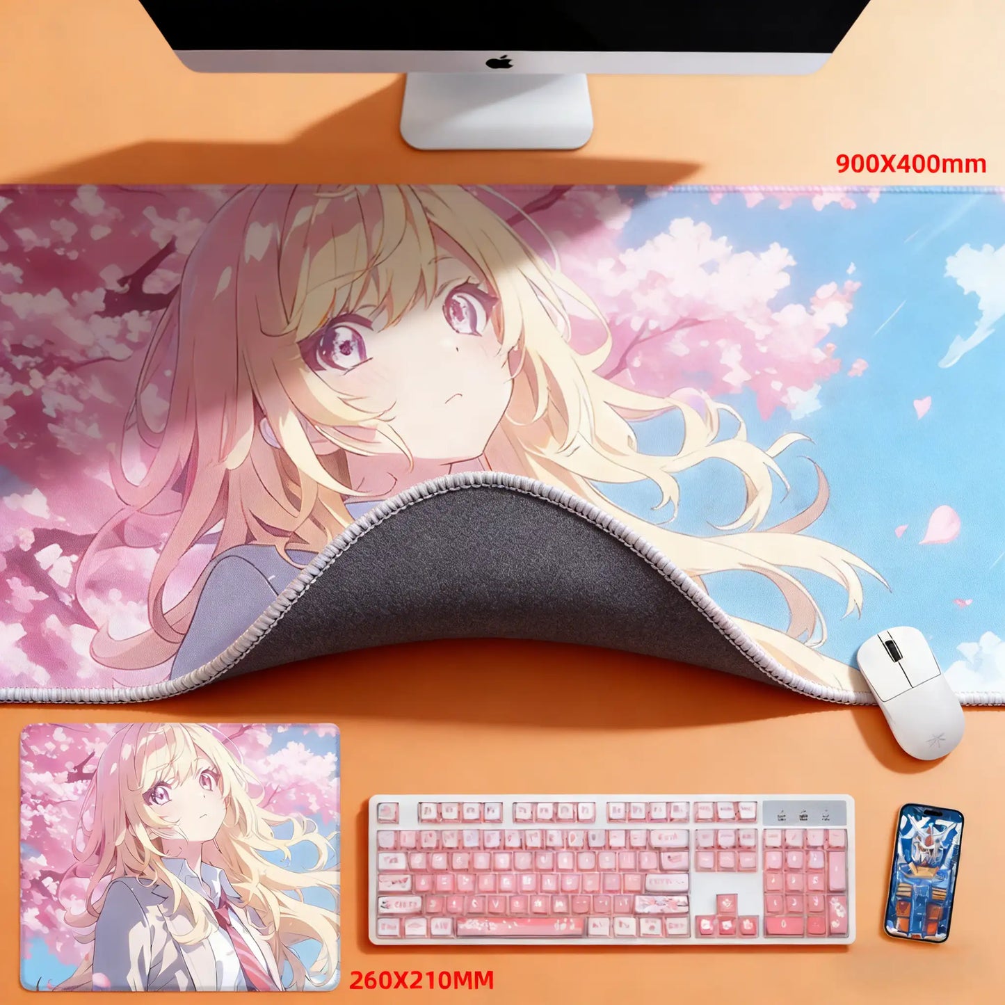 Gamelife Cherry Blossom Character Close-up Anime Mouse Pad-Contains 15 items