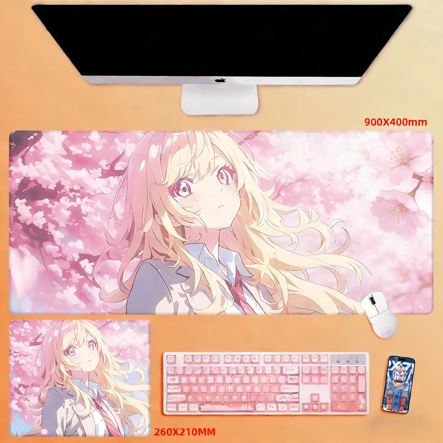 Gamelife Cherry Blossom Character Close-up Anime Mouse Pad-Contains 15 items