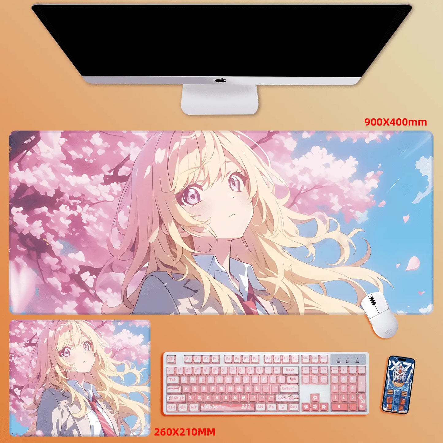 Gamelife Cherry Blossom Character Close-up Anime Mouse Pad-Contains 15 items