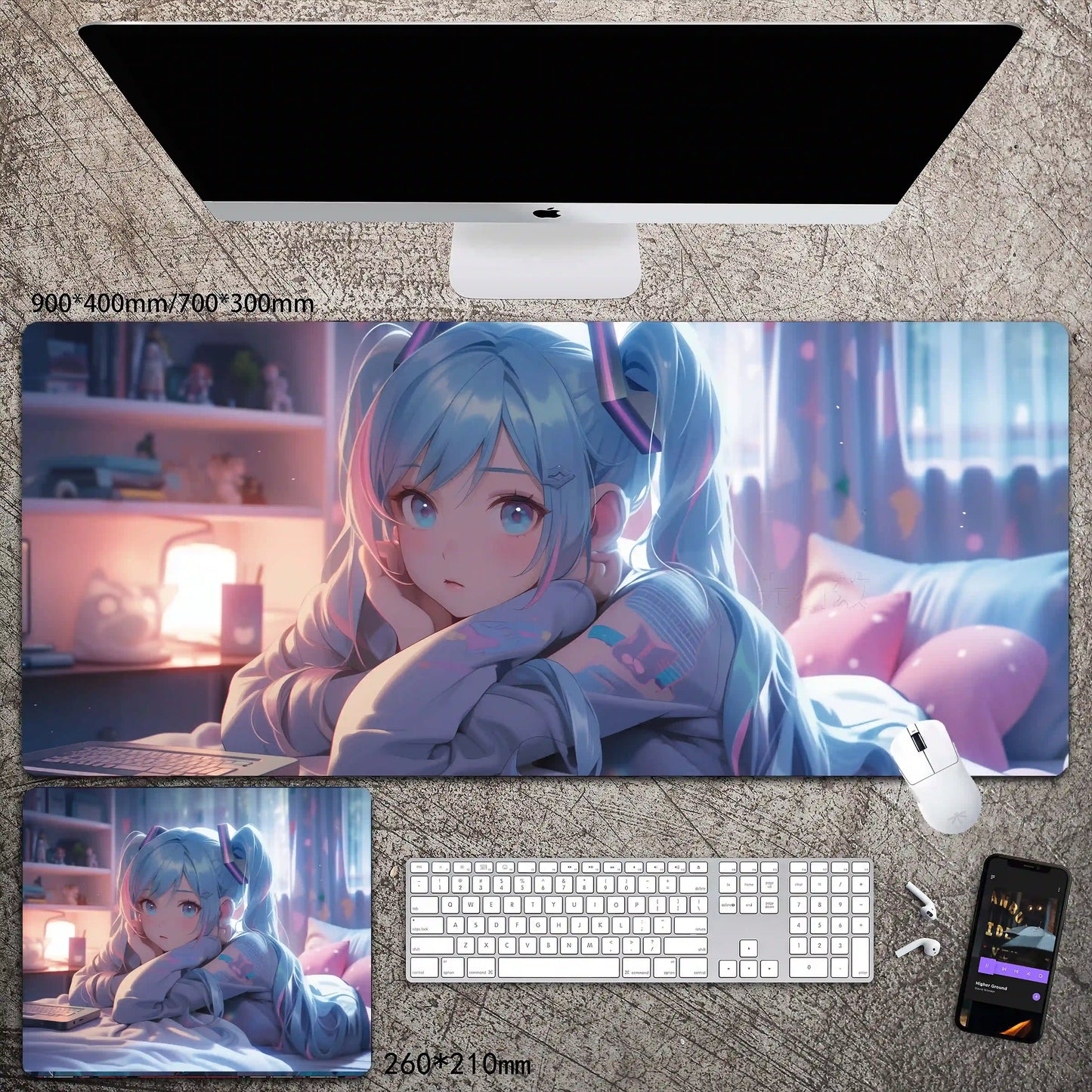 Gamelife Hatsune Miku Anime Mouse Pad-Contains 15 items