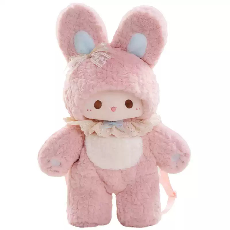 Gamelife Lamb Guli & Rubitu Cute Pink Rabbit Plush Doll Backpack