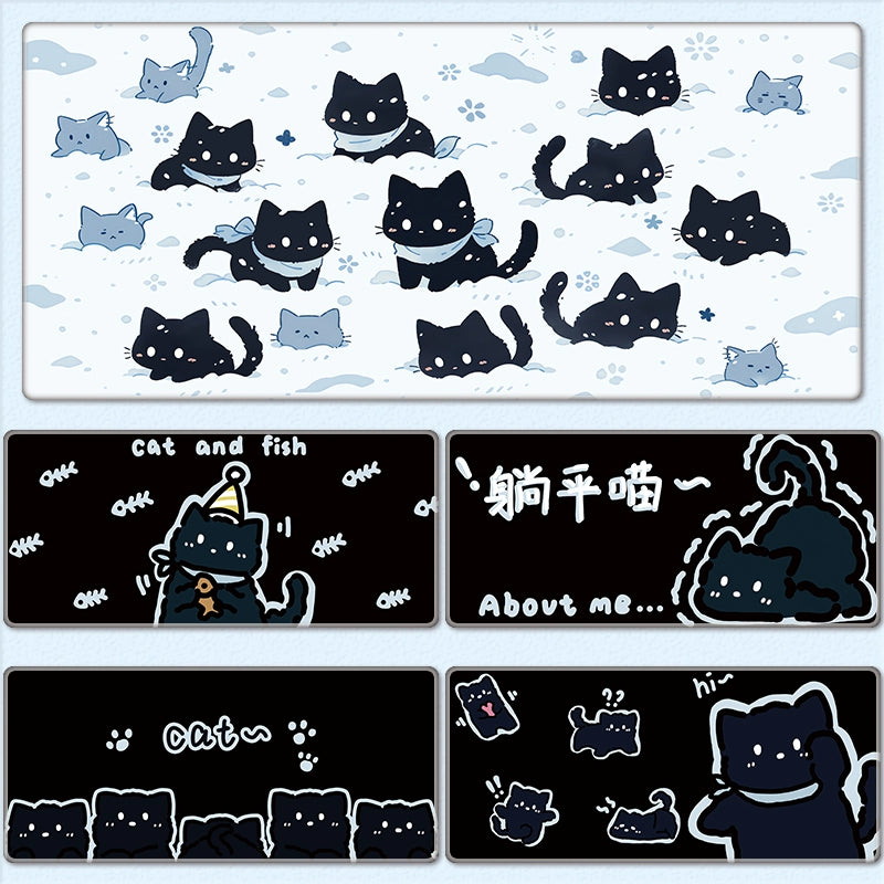 Gamelife Black kitten Mouse Pad-Contains 15 items