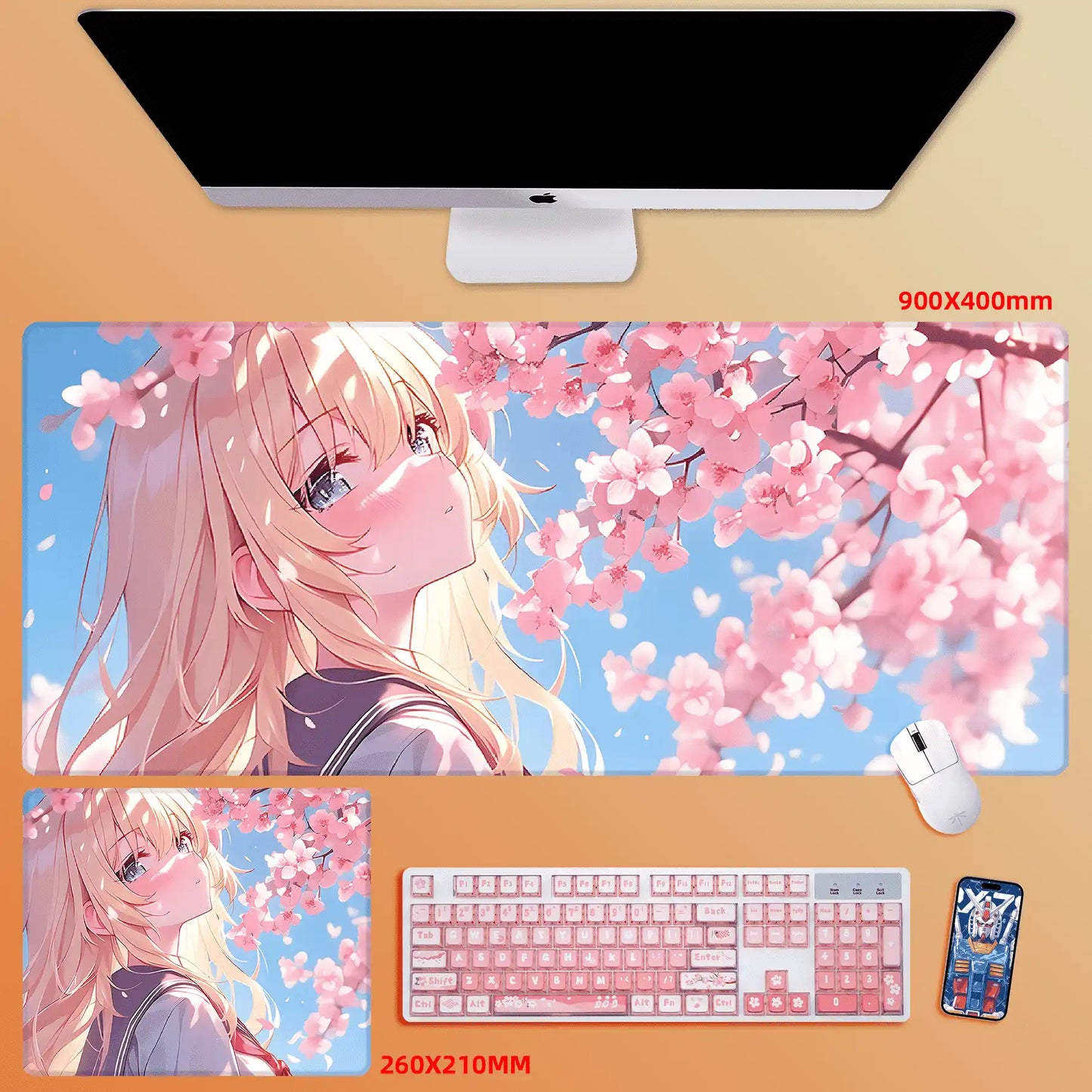Gamelife Cherry Blossom Character Close-up Anime Mouse Pad-Contains 15 items