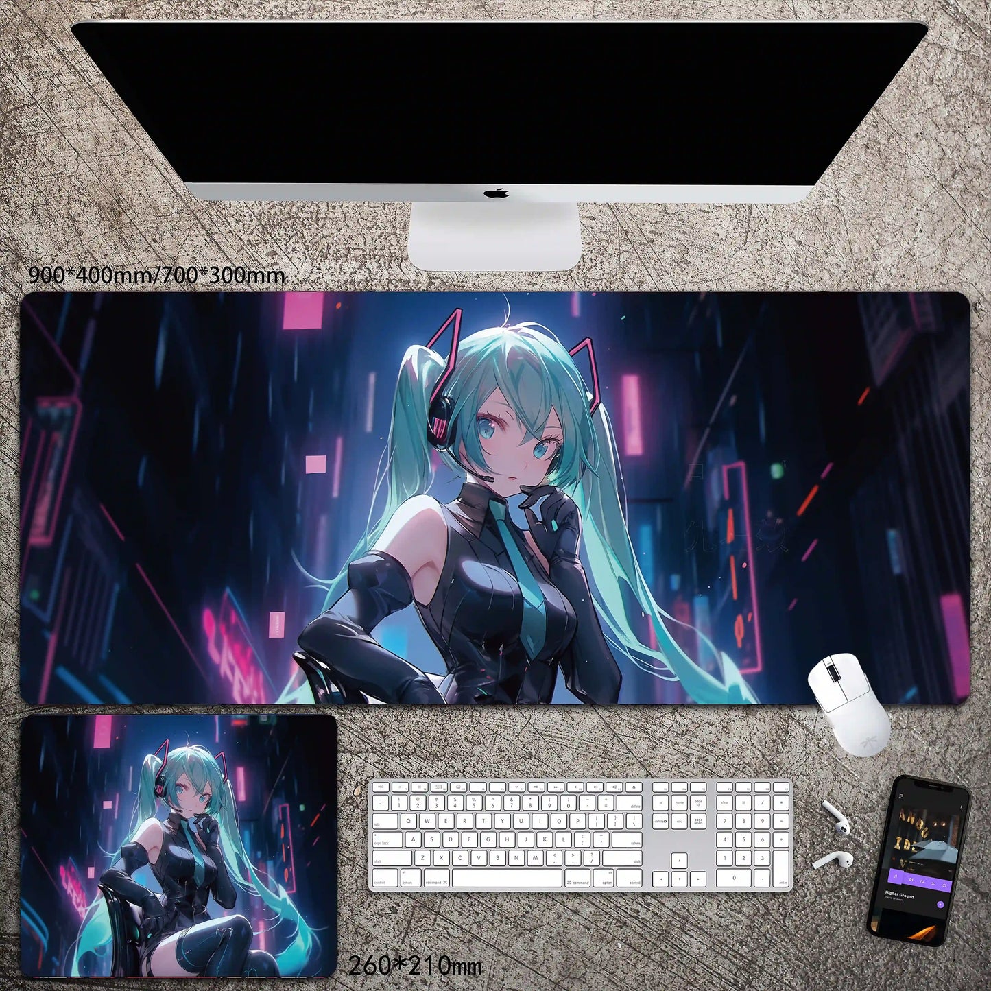 Gamelife Hatsune Miku Anime Mouse Pad-Contains 15 items