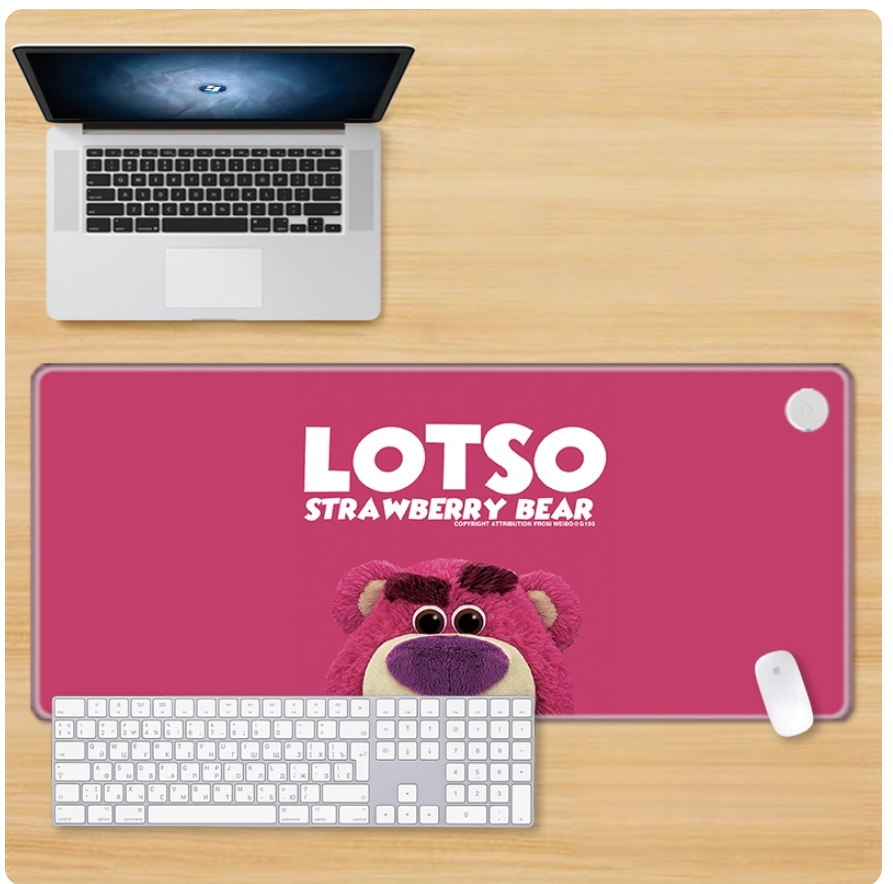 Gamelife Strawberry Bear Mouse Pad- Extra Large Pink