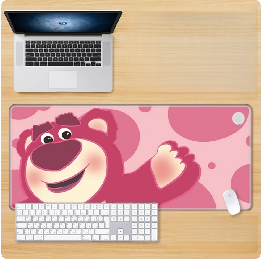 Gamelife Strawberry Bear Mouse Pad- Extra Large Pink