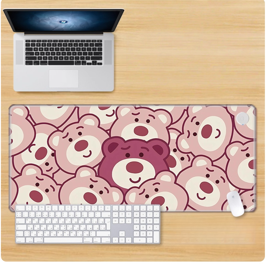 Gamelife Strawberry Bear Mouse Pad- Extra Large Pink