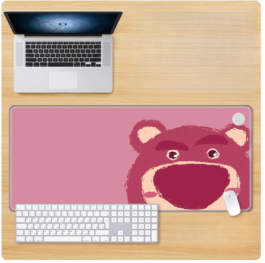 Gamelife Strawberry Bear Mouse Pad- Extra Large Pink