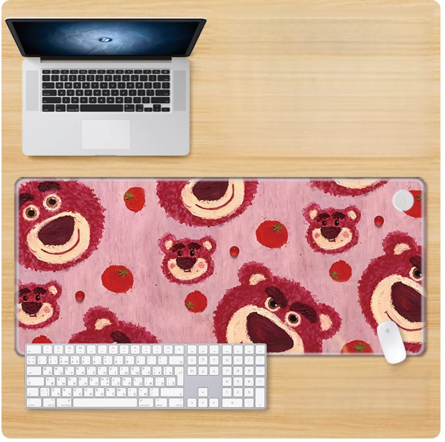 Gamelife Strawberry Bear Mouse Pad- Extra Large Pink