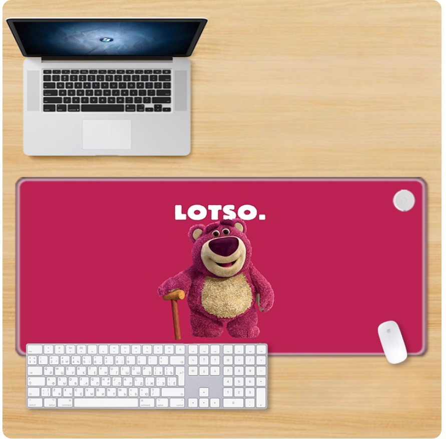 Gamelife Strawberry Bear Mouse Pad- Extra Large Pink