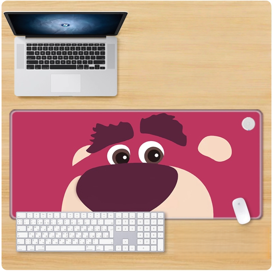 Gamelife Strawberry Bear Mouse Pad- Extra Large Pink