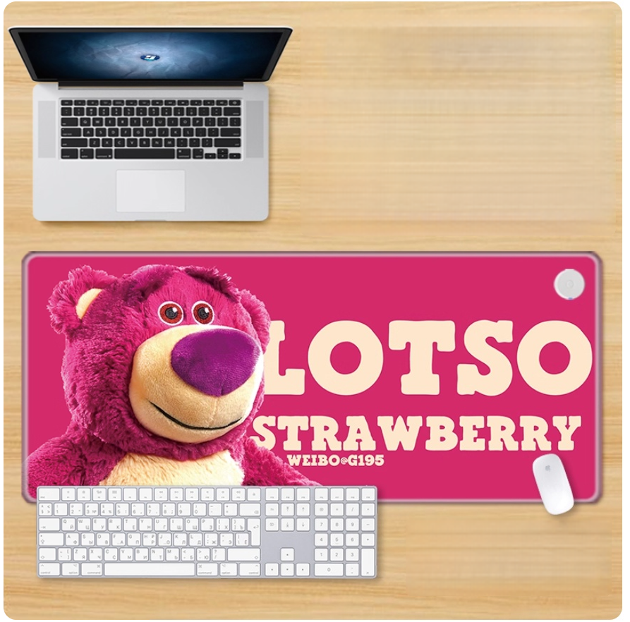 Gamelife Strawberry Bear Mouse Pad- Extra Large Pink